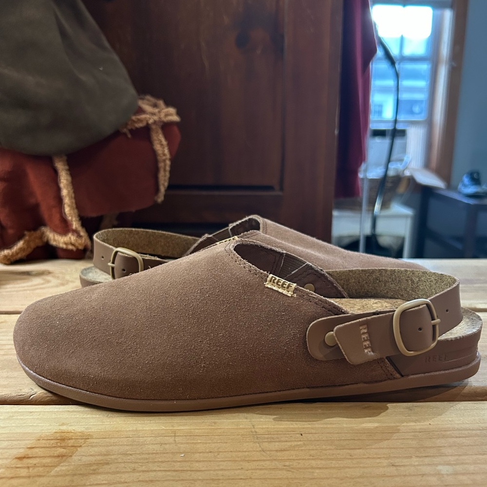 NWT REEF Cushion Sage SE Slip On‎ Clogs Coffee Espresso Suede 9